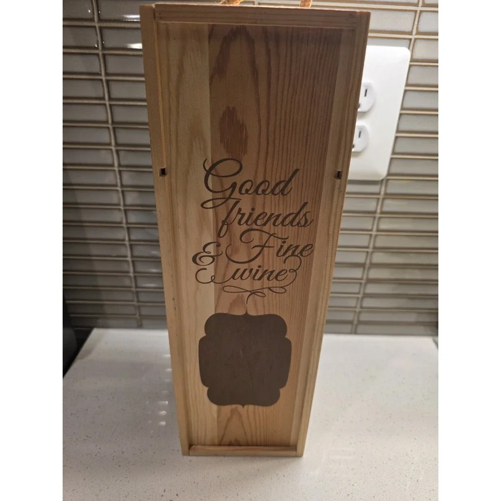 Wine Packaging Wooden Wine Box Gift Box Natural Wood Box Slide Opening